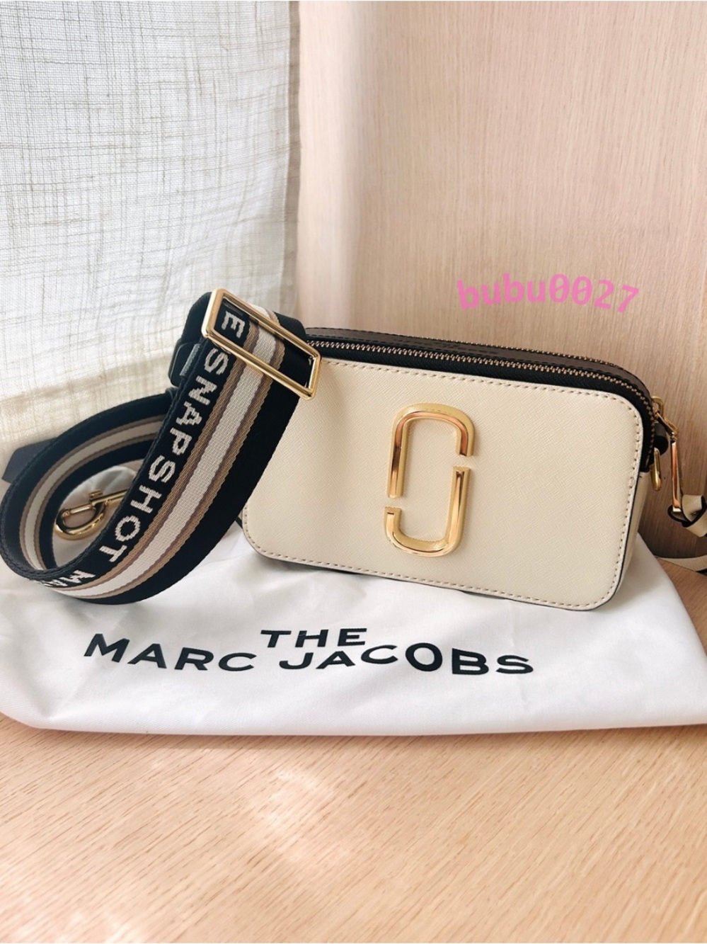 Marc Jacobs🍋The Colorblocked Snapshot Bag Crossbody New Cloud Multi Gold Cream